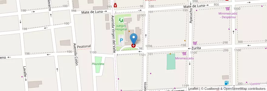 Mapa de ubicacion de Hospital de Ninos Eva Peron en Arjantin, Catamarca, Departamento Capital, Municipio De San Fernando Del Valle De Catamarca, San Fernando Del Valle De Catamarca.