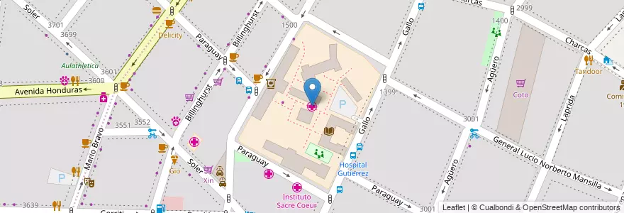 Mapa de ubicacion de Hospital de Niños Ricardo Gutiérrez, Recoleta en 阿根廷, Ciudad Autónoma De Buenos Aires, Comuna 2, 布宜诺斯艾利斯.