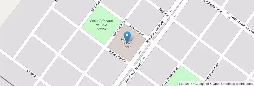 Mapa de ubicacion de Hospital de Palo Santo en Argentinië, Formosa, Departamento Pirané, Municipio De Palo Santo.