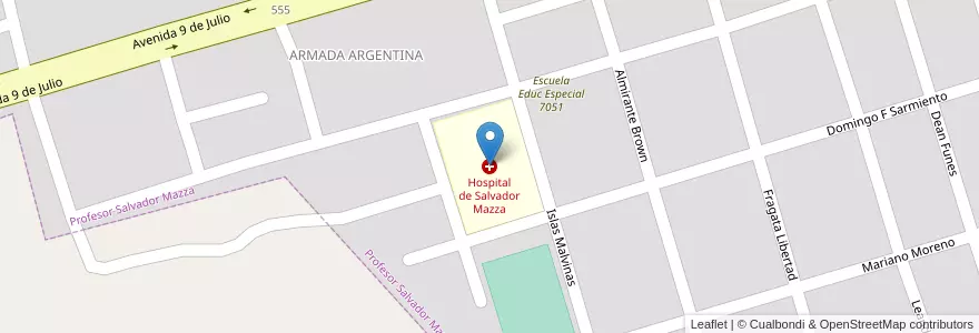 Mapa de ubicacion de Hospital de Salvador Mazza en アルゼンチン, サルタ州, General San Martín, Municipio De Profesor Salvador Mazza, Profesor Salvador Mazza.