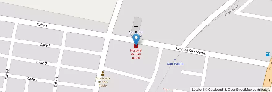 Mapa de ubicacion de Hospital de San pablo en アルゼンチン, トゥクマン州, Departamento Lules, Municipio De San Pablo Y Villa Nougués.