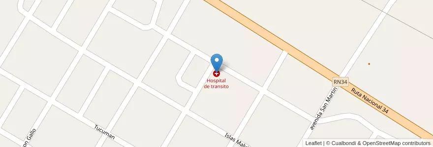 Mapa de ubicacion de Hospital de transito en Argentinien, Santiago Del Estero, Departamento Robles.
