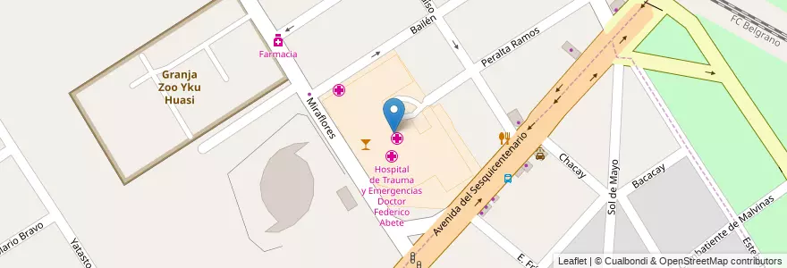 Mapa de ubicacion de Hospital de Trauma y Emergencias Doctor Federico Abete en 阿根廷, 布宜诺斯艾利斯省, Partido De Malvinas Argentinas, Pablo Nogués.