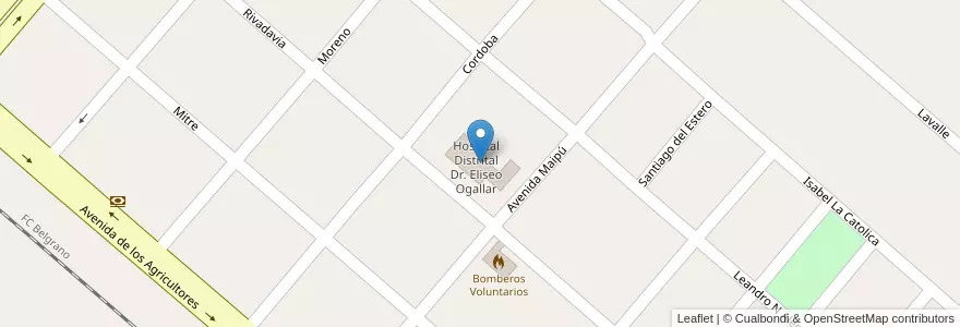 Mapa de ubicacion de Hospital Distrital Dr. Eliseo Ogallar en Аргентина, Сантьяго-Дель-Эстеро, Departamento Belgrano.