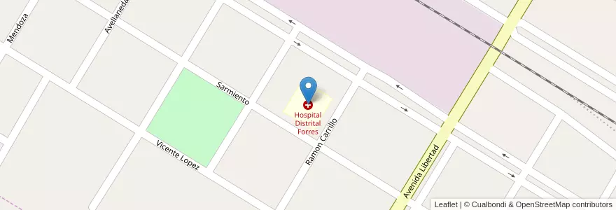 Mapa de ubicacion de Hospital Distrital Forres en Argentine, Santiago Del Estero, Departamento Robles, Forres.
