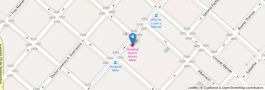 Mapa de ubicacion de Hospital Doctor Arturo Melo en Argentinien, Provinz Buenos Aires, Partido De Lanús, Remedios De Escalada.