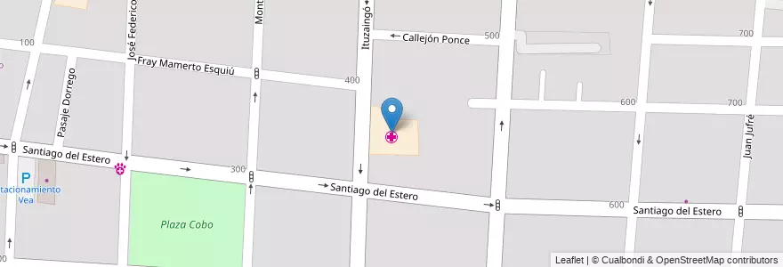 Mapa de ubicacion de Hospital Doctor Carlos Pereyra (Neuropsiquiátrico) en Аргентина, Чили, Мендоса, Departamento Capital, Ciudad De Mendoza.