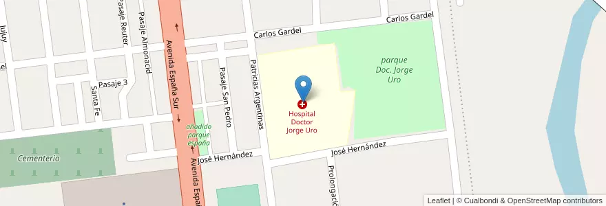 Mapa de ubicacion de Hospital Doctor Jorge Uro en アルゼンチン, フフイ州, Departamento Yavi, Municipio De La Quiaca, La Quiaca.