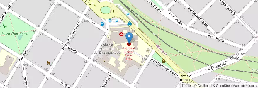 Mapa de ubicacion de Hospital Doctor Pedro Ecay en Arjantin, Buenos Aires, Partido De Patagones, Carmen De Patagones.