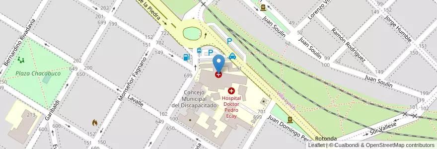 Mapa de ubicacion de Hospital Doctor Pedro Ecay en Argentinië, Buenos Aires, Partido De Patagones, Carmen De Patagones.