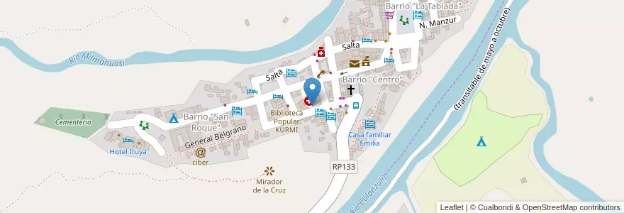 Mapa de ubicacion de Hospital Doctor Ramón Carillo en 아르헨티나, Finca El Potrero, Salta, Departamento Iruya, Municipio Iruya.