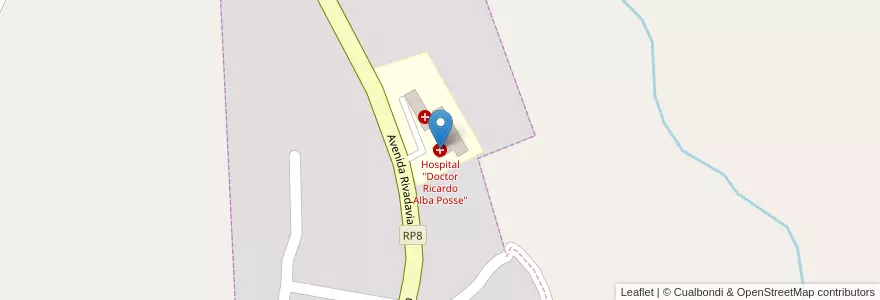 Mapa de ubicacion de Hospital "Doctor Ricardo Alba Posse" en アルゼンチン, ミシオネス州, Departamento Veinticinco De Mayo, Municipio De Alba Posse, Alba Posse.