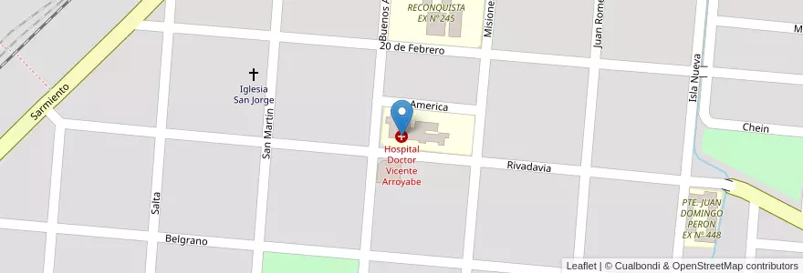 Mapa de ubicacion de Hospital Doctor Vicente Arroyabe en 阿根廷, Salta, Orán, Municipio De Pichanal, Pichanal.