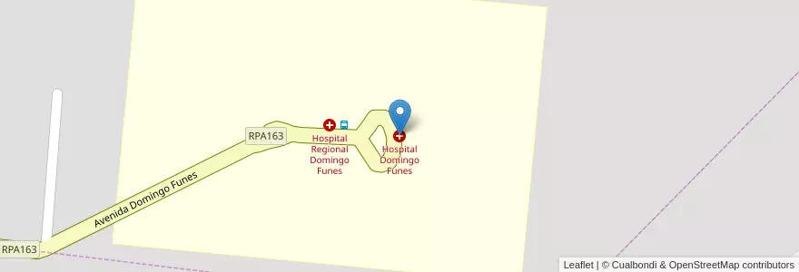 Mapa de ubicacion de Hospital Domingo Funes en アルゼンチン, コルドバ州, Departamento Punilla, Pedanía Rosario, Municipio De Bialet Massé, Santa María.