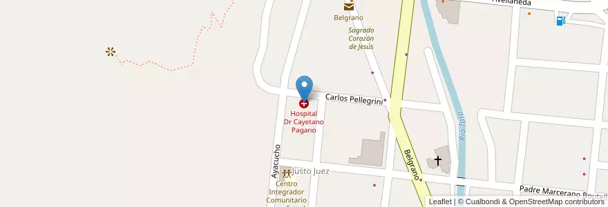 Mapa de ubicacion de Hospital Dr Cayetano Pagano en Argentina, Salta, Los Andes, Municipio De San Antonio De Los Cobres.