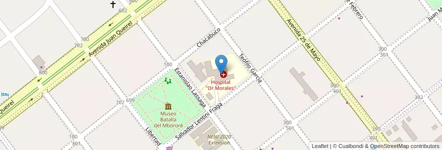 Mapa de ubicacion de Hospital "Dr Morales" en Аргентина, Misiones, Departamento San Javier, Municipio De San Javier.