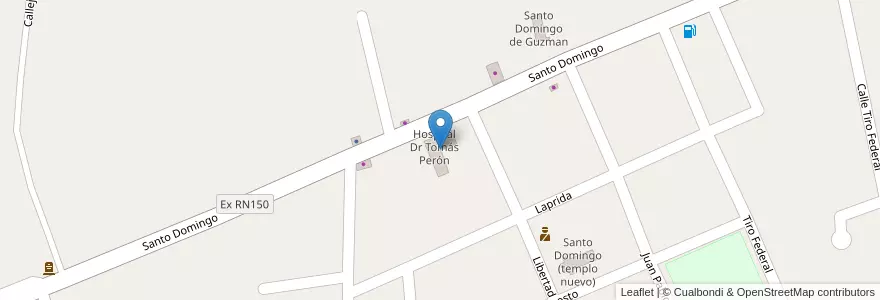 Mapa de ubicacion de Hospital Dr Tomás Perón en Argentinien, San Juan, Chile, Iglesia.