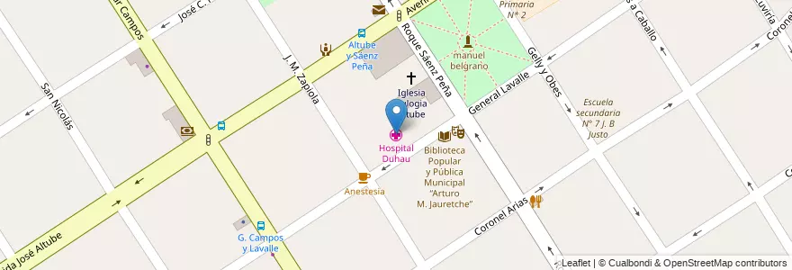 Mapa de ubicacion de Hospital Duhau en الأرجنتين, بوينس آيرس, Partido De José C. Paz.