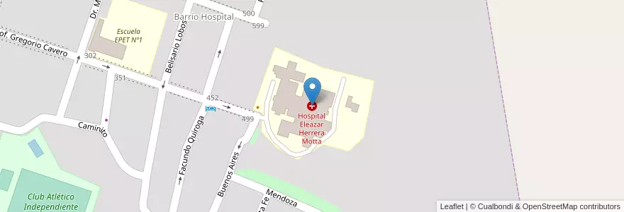 Mapa de ubicacion de Hospital Eleazar Herrera Motta en アルゼンチン, ラ・リオハ州, Departamento Chilecito, Chilecito.