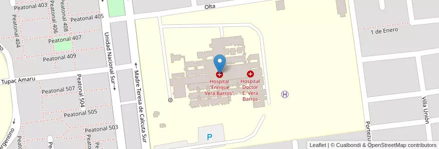 Mapa de ubicacion de Hospital "Enrique Vera Barros" en Argentinië, La Rioja, Departamento Capital, La Rioja.