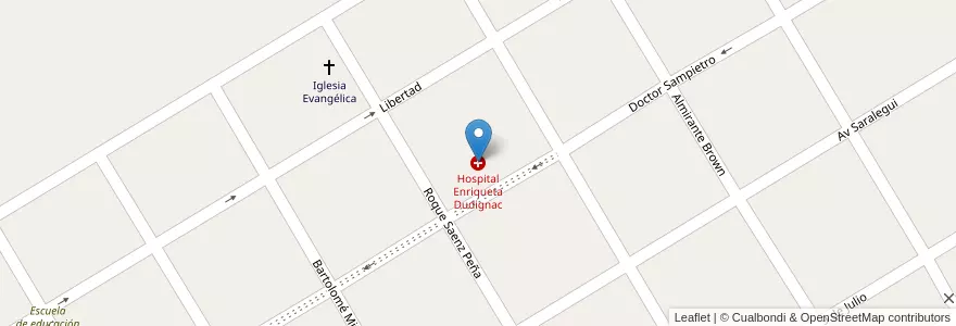 Mapa de ubicacion de Hospital Enriqueta Dudignac en Argentine, Province De Buenos Aires, Partido De Nueve De Julio, Cuartel Dudignac.