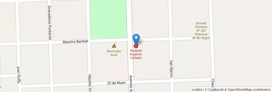 Mapa de ubicacion de Hospital Eugenio Collado en Argentinien, San Luis, Gobernador Dupuy, Municipio De Unión.