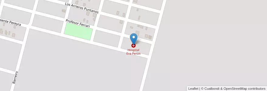Mapa de ubicacion de Hospital Eva Peron en 阿根廷, San Luis, General Pedernera, Villa Mercedes, Municipio De Villa Mercedes.