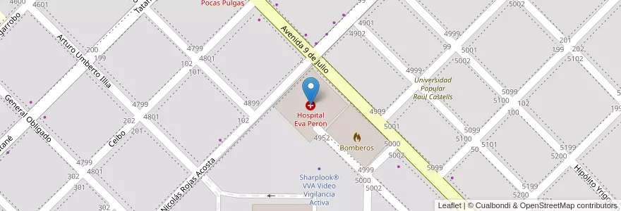 Mapa de ubicacion de Hospital Eva Perón en 아르헨티나, Chaco, Departamento San Fernando, Barranqueras, Barranqueras.