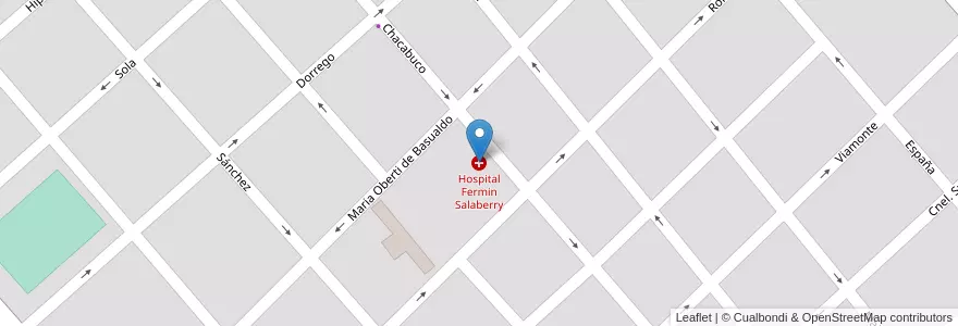 Mapa de ubicacion de Hospital Fermin Salaberry en アルゼンチン, エントレ・リオス州, Departamento Victoria, Distrito Corrales, Victoria, Victoria.