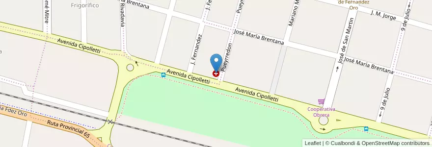 Mapa de ubicacion de Hospital Fernández Oro en アルゼンチン, チリ, リオネグロ州, Municipio De General Fernández Oro, Departamento General Roca, Fernández Oro.