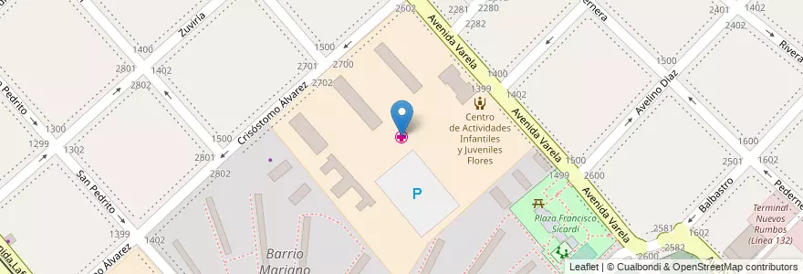 Mapa de ubicacion de Hospital General de Agudos “Dr. Parmenio Piñero”, Flores en アルゼンチン, Ciudad Autónoma De Buenos Aires, Comuna 7, ブエノスアイレス.