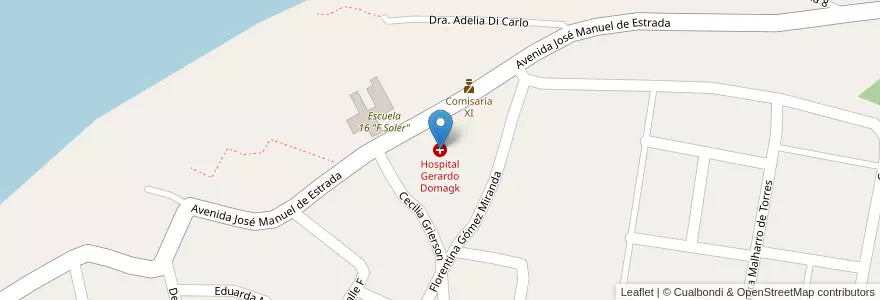 Mapa de ubicacion de Hospital Gerardo Domagk en アルゼンチン, エントレ・リオス州, Departamento Paraná, Distrito Sauce, Paraná, Paraná.