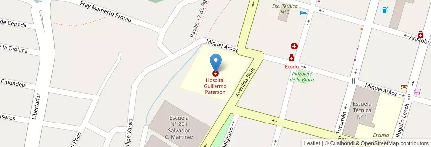 Mapa de ubicacion de Hospital Guillermo Paterson en Аргентина, Жужуй, Departamento San Pedro, Municipio De San Pedro De Jujuy.