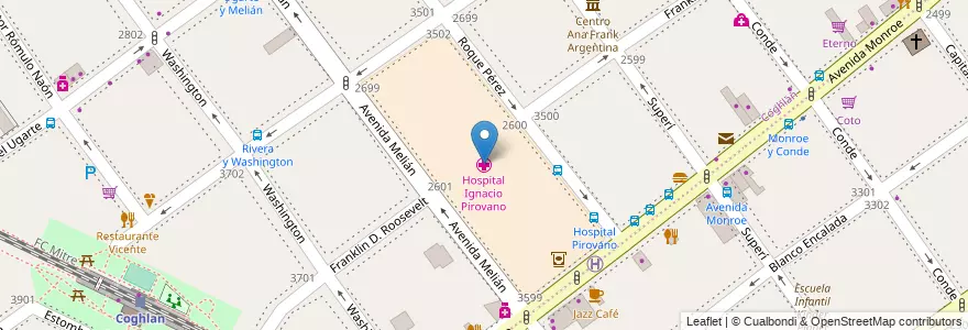 Mapa de ubicacion de Hospital Ignacio Pirovano, Coghlan en Argentina, Ciudad Autónoma De Buenos Aires, Comuna 12, Buenos Aires.