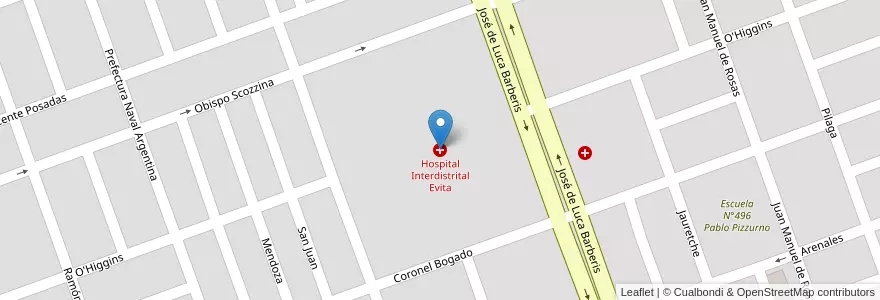 Mapa de ubicacion de Hospital Interdistrital Evita en 阿根廷, Formosa, Departamento Formosa, Municipio De Formosa, Formosa.