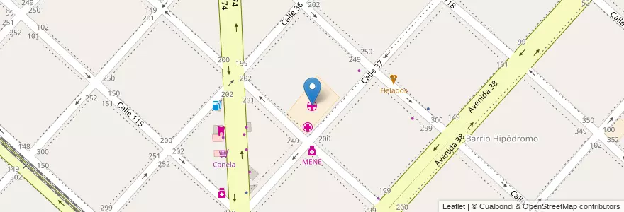 Mapa de ubicacion de Hospital Interzonal General de Agudos Prof. “Doctor Rodolfo Rossi”, Casco Urbano en Argentine, Province De Buenos Aires, Partido De La Plata.