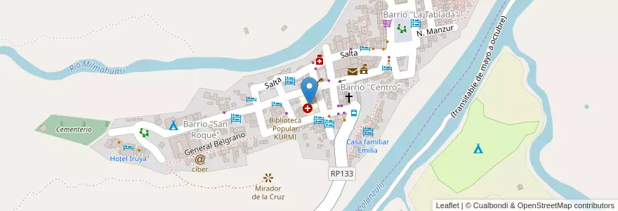 Mapa de ubicacion de Hospital iruya en Argentine, Finca El Potrero, Salta, Departamento Iruya, Municipio Iruya.