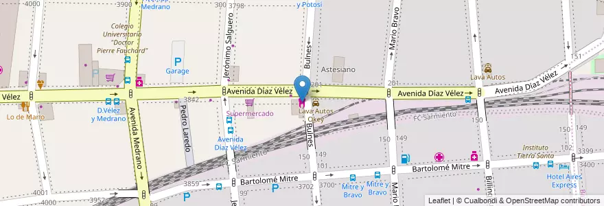 Mapa de ubicacion de Hospital Italiano, Almagro en Arjantin, Ciudad Autónoma De Buenos Aires, Comuna 5, Buenos Aires.