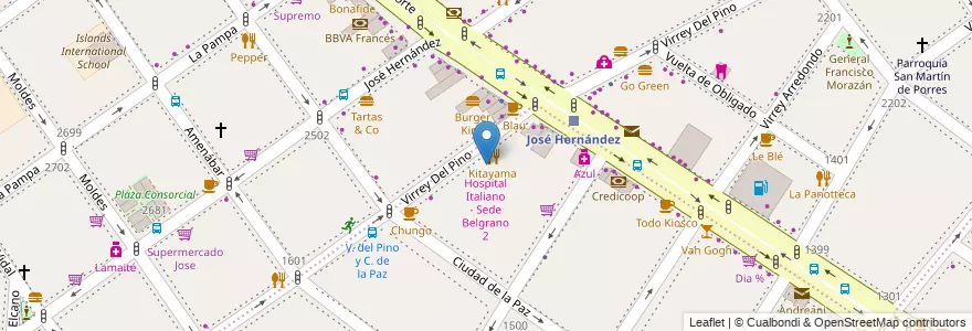 Mapa de ubicacion de Hospital Italiano - Sede Belgrano 2, Colegiales en 阿根廷, Ciudad Autónoma De Buenos Aires, 布宜诺斯艾利斯, Comuna 13.