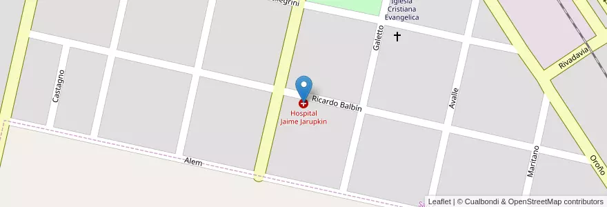 Mapa de ubicacion de Hospital Jaime Jarupkin en Argentinië, Santa Fe, Departamento San Jerónimo, Municipio De San Genaro, San Genaro.