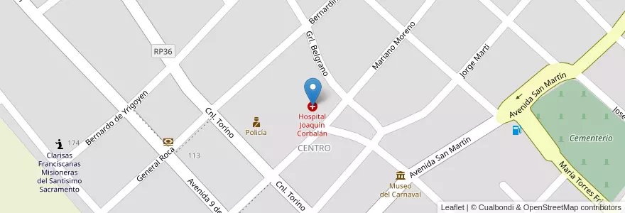 Mapa de ubicacion de Hospital Joaquín Corbalán en Argentine, Salta, Rosario De Lerma, Municipio De Rosario De Lerma, Rosario De Lerma.