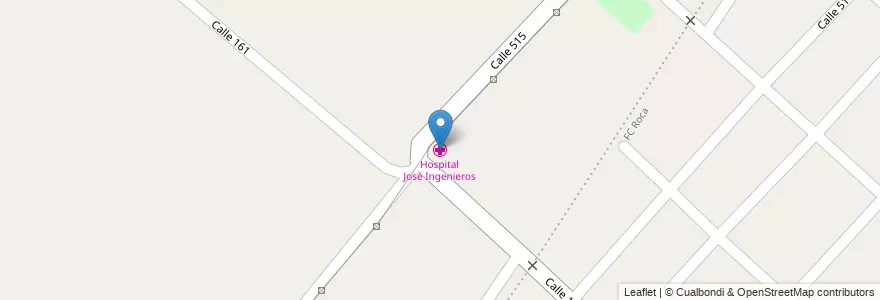 Mapa de ubicacion de Hospital José Ingenieros, Melchor Romero en Argentina, Provincia Di Buenos Aires, Partido De La Plata, Melchor Romero.