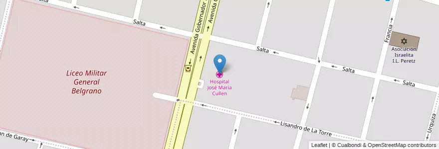 Mapa de ubicacion de Hospital José María Cullen en الأرجنتين, سانتا في, إدارة العاصمة, سانتا في العاصمة, سانتا في.
