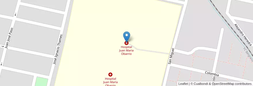 Mapa de ubicacion de Hospital Juan Maria Obarrio en Argentina, Tucumán, San Miguel De Tucumán, Departamento Capital, San Miguel De Tucumán.