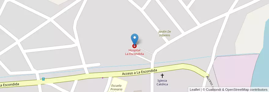 Mapa de ubicacion de Hospital La Escondida en آرژانتین, Chaco, Departamento General Dónovan, Municipio De La Escondida, La Escondida.