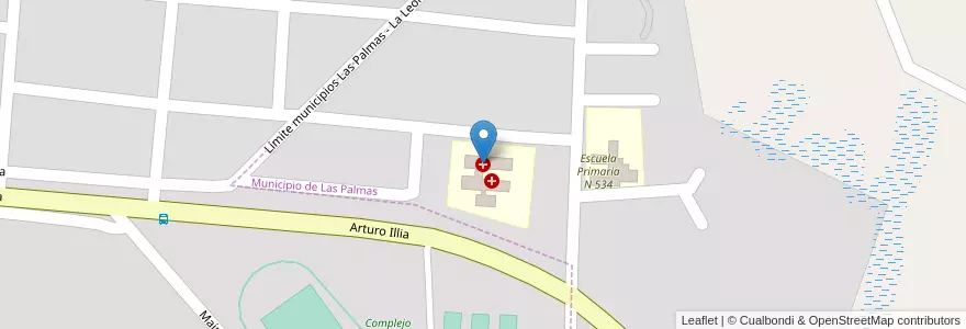 Mapa de ubicacion de Hospital La Leonesa en Аргентина, Чако, Departamento Bermejo, Municipio De La Leonesa, La Leonesa - Las Palmas, Municipio De Las Palmas.