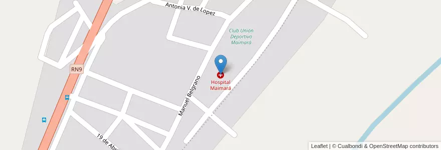 Mapa de ubicacion de Hospital Maimará en 阿根廷, Jujuy, Departamento Tilcara, Municipio De Maimará.