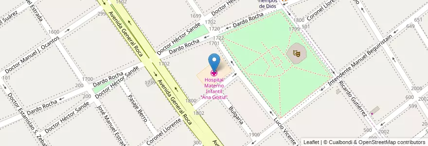 Mapa de ubicacion de Hospital Materno Infantil "Ana Goitia" en アルゼンチン, ブエノスアイレス州, Partido De Avellaneda, Avellaneda.