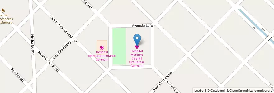 Mapa de ubicacion de Hospital Materno Infantil Dra Teresa Germani en Argentina, Provincia Di Buenos Aires, Partido De La Matanza, Gregorio De Laferrere.
