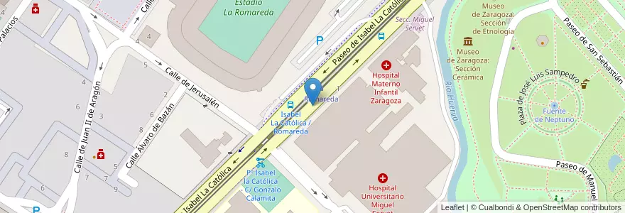 Mapa de ubicacion de Hospital Miguel Servet en اسپانیا, Aragón, ساراگوسا, Zaragoza, ساراگوسا.